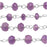 Wire Wrapped Gemstone Chain, Amethyst, Sterling Silver, 4mm Rondelles (1 inch)