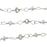Wire Wrapped Gemstone Chain, Pearl & Smokey Quartz, Sterling Silver (1 inch)