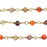 Wire Wrapped Gemstone Chain, Multi-Colored Micro Faceted 3mm, Gold Vermeil (1 inch)