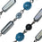 Beaded Czech Glass Chain by Beadlinx, Blue & Hematite Mix Gun Metal (1 inch)