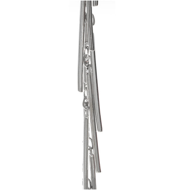 Charm Chain, Bar Dangles 25mm, Imitation Rhodium Plated, by the Inch