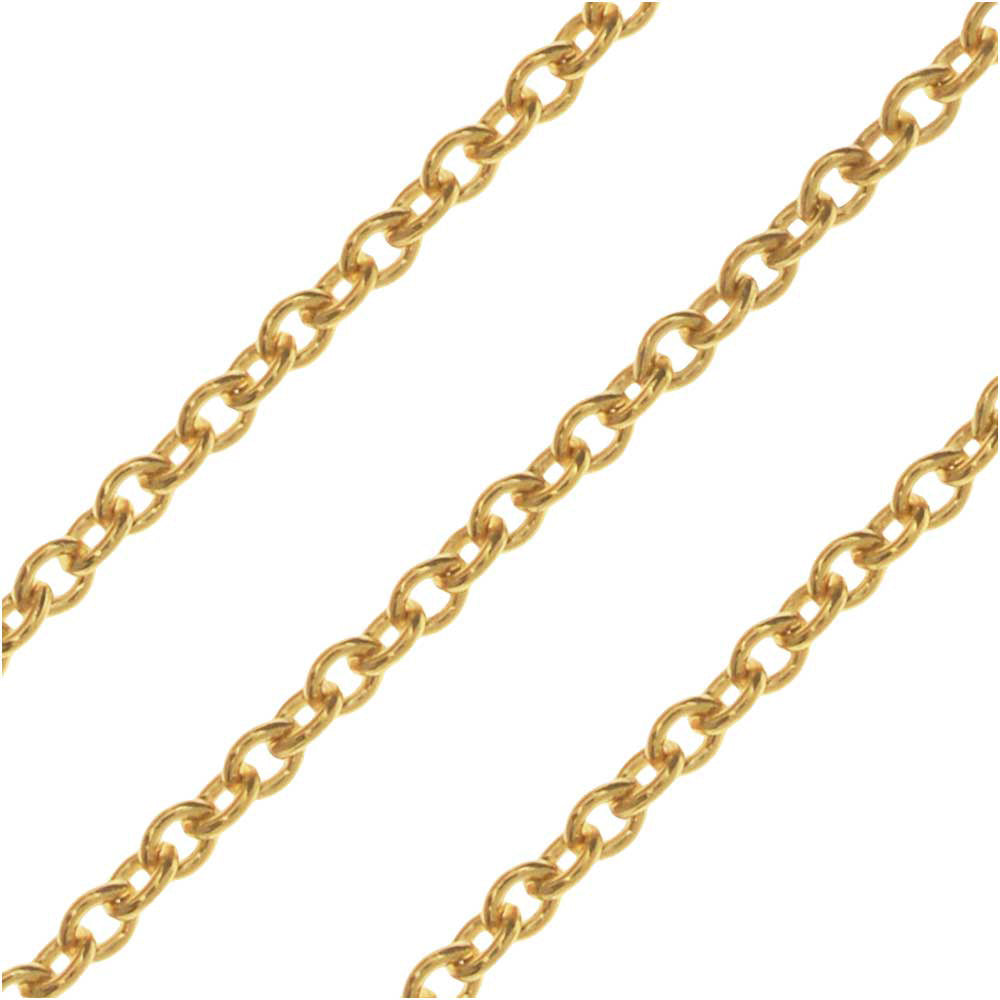 14k Gold Filled Cable Chain, 1mm, (1 inch)