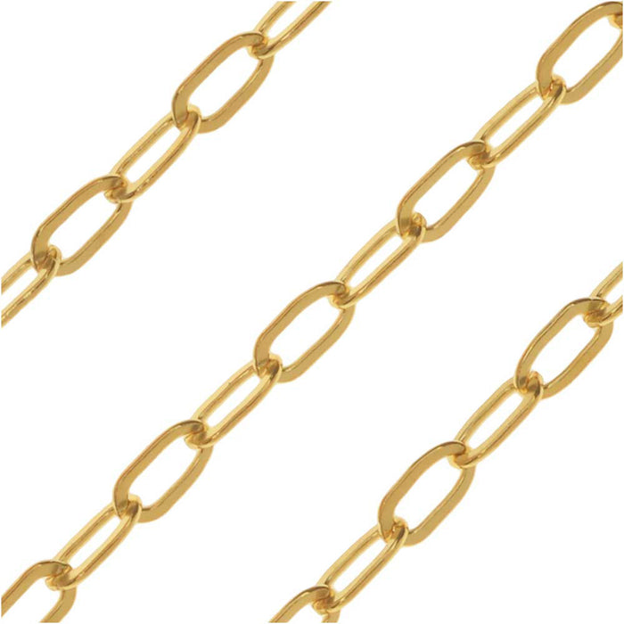 14k Gold FIlled Flat Cable Chain, 2mm, (1 inch)
