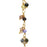 Wire Wrapped Gemstone Chain, Multi-Color 3mm Micro Faceted Drops ,Gold Vermeil (1 inch)