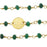 Wire Wrapped Gemstone Chain, Emerald Rondelles and 8mm Gold Pailettes (1 inch)