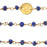 Wire Wrapped Gemstone Chain, Lapis Rondelles 3mm and 8mm Pailettes (1 inch)