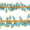 Wire Wrapped Beaded Chain, Turquoise Seed Beads, Gold Vermeil (1 inch)