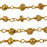 Wire Wrapped Gemstone Chain, Pyrite Rondelles 3.5mm, Gold Vermeil (1 inch)