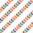 Beaded Chain, Chevron 7x6.5mmm, Gold Plated/Multi-Colored Neon Enamel, (1 inch)
