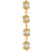 Czech Glass Beaded Chain, Round Pearls 6mm, Gold Plated (1 inch)