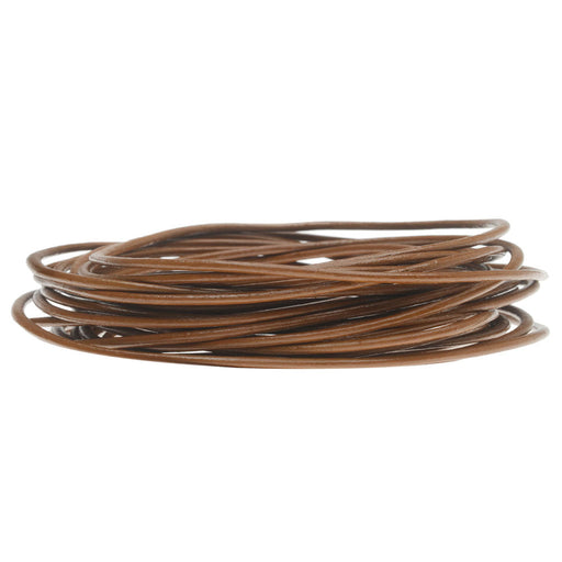 Leather Cord, Round 1.5mm, Light Brown, by Leather Cord USA (1 yard)