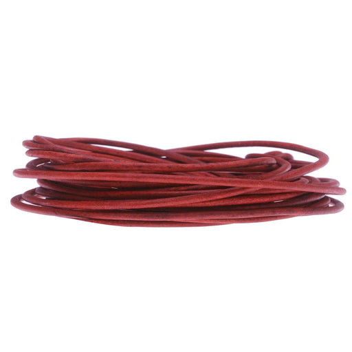 Leather Cord, Round 1.5mm, Natural Red, by Leather Cord USA (1 yard)