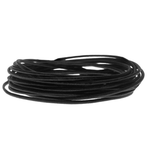 Leather Cord, Round 1.5mm Natural Black, by Leather Cord USA (1 yard)
