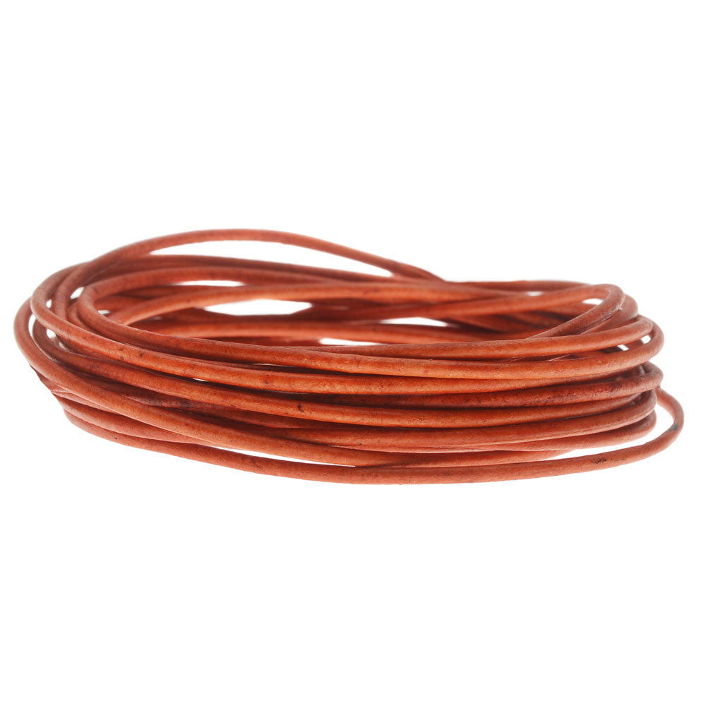 Leather Cord, Round 1.5mm Natural Orange, by Leather Cord USA (1