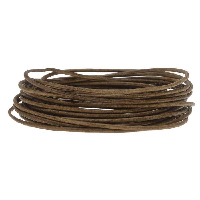 Leather Cord, Round 1.5mm, Natural Grey, by Leather Cord USA (1 yard)