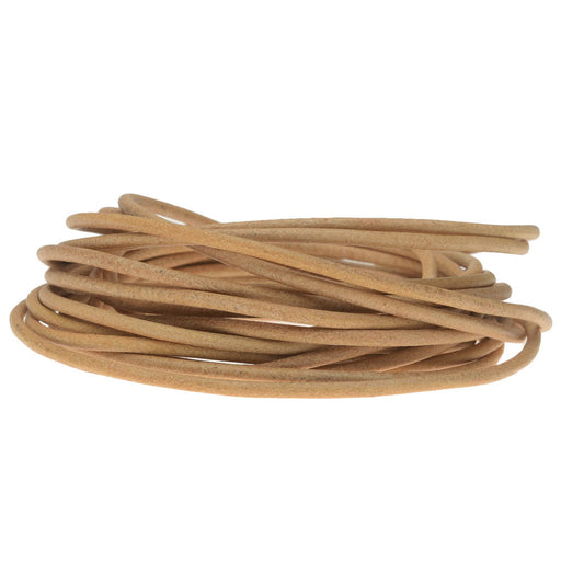 Genuine Leather Cord, Round 2mm, by The Yard, Natural, Women's