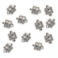 Magnetic Clasps, Round 6x8mm, Silver Plated (12 Sets)
