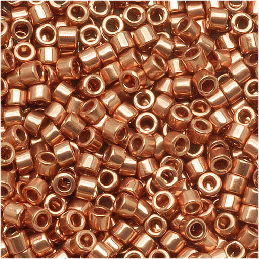 Miyuki Delica Seed Beads, 11/0 Size, Bright Copper Plated Metallic DB040 (7.2 Grams)