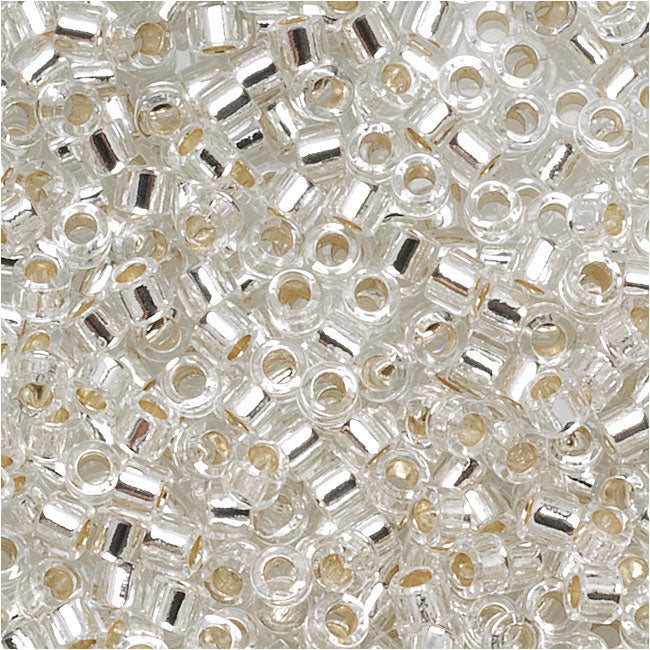 Miyuki Delica Seed Beads, 11/0 Size, Silver Lined Crystal DB041 (7.2 Grams)