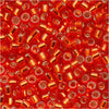 Miyuki Delica Seed Beads, 11/0 Size, Silver Lined Red Orange DB043 (7.2 Grams)