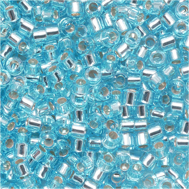 Miyuki Delica Seed Beads, 11/0 Size, Silver Lined Light Blue DB044 (7.2 Grams)