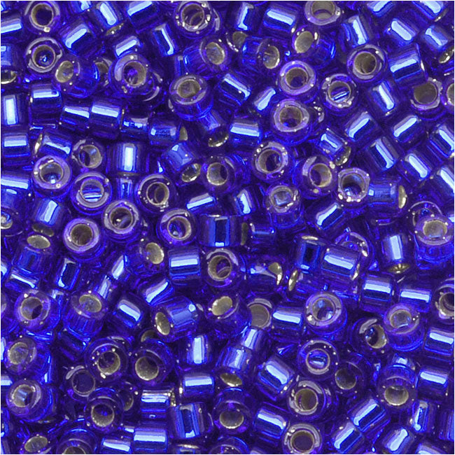 Miyuki Delica Seed Beads, 11/0 Size, Silver Lined Sapphire DB047 (7.2 Grams)