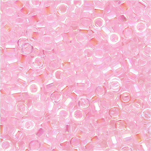 Miyuki Delica Seed Beads, 11/0 Size, #071 Lined Pink AB (7.2 Gram Tube)