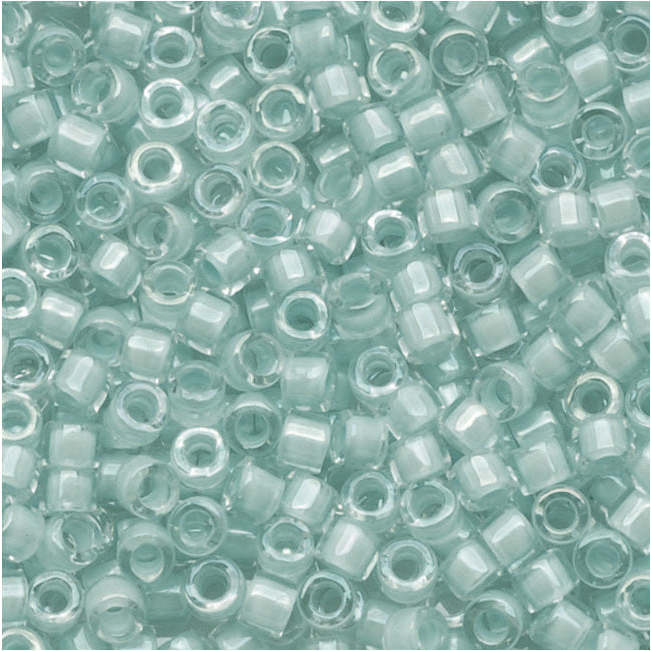 Miyuki Delica Seed Beads, 11/0 Size, Aqua Mist Lined Crystal AB DB078 (7.2 Grams)
