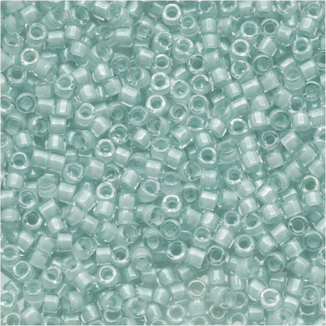 Miyuki Delica Seed Beads, 11/0 Size, Aqua Mist Lined Crystal AB DB078 (7.2 Grams)