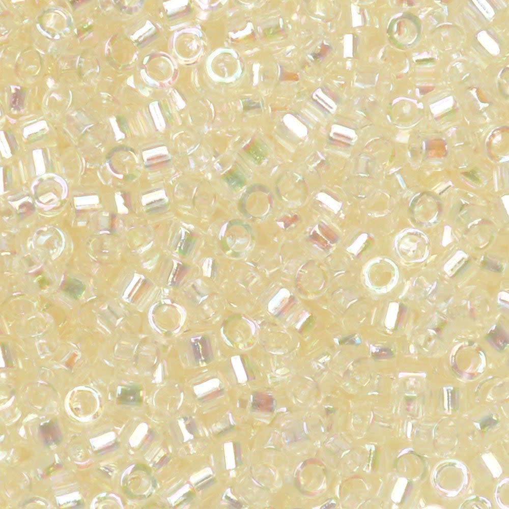 Miyuki Delica Seed Beads, 11/0 Size, #109 Cream Crystal AB (7.2 Gram Tube)