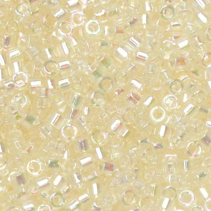 Miyuki Delica Seed Beads, 11/0 Size, #109 Cream Crystal AB (7.2 Gram Tube)
