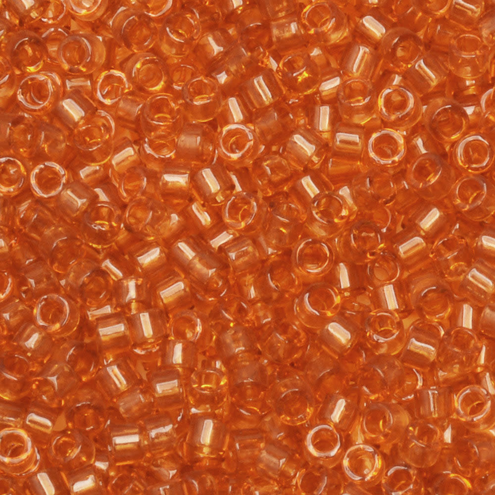 Miyuki Delica Seed Beads, 11/0 Size, #1101 Transparent Marigold (7.2 Gram Tube)