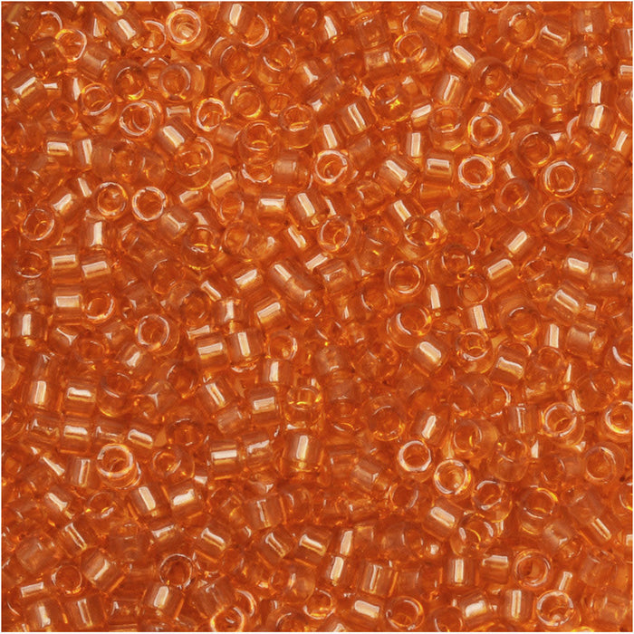 Miyuki Delica Seed Beads, 11/0 Size, #1101 Transparent Marigold (7.2 Gram Tube)