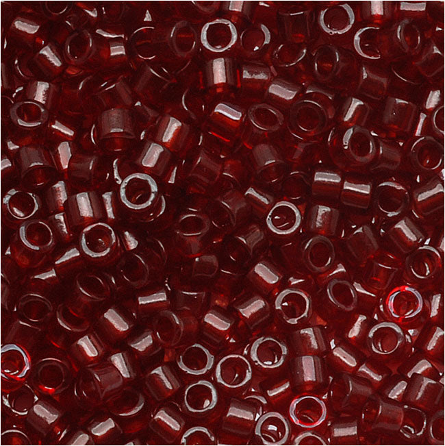 Miyuki Delica Seed Beads, 11/0 Size, Transparent Dark Cranberry DB1102 (2.5" Tube)