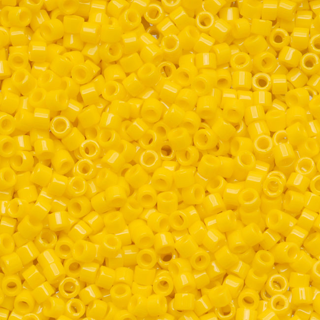 Miyuki Delica Seed Beads, 11/0 Size, Opaque Canary Yellow DB1132 (2.5" Tube)