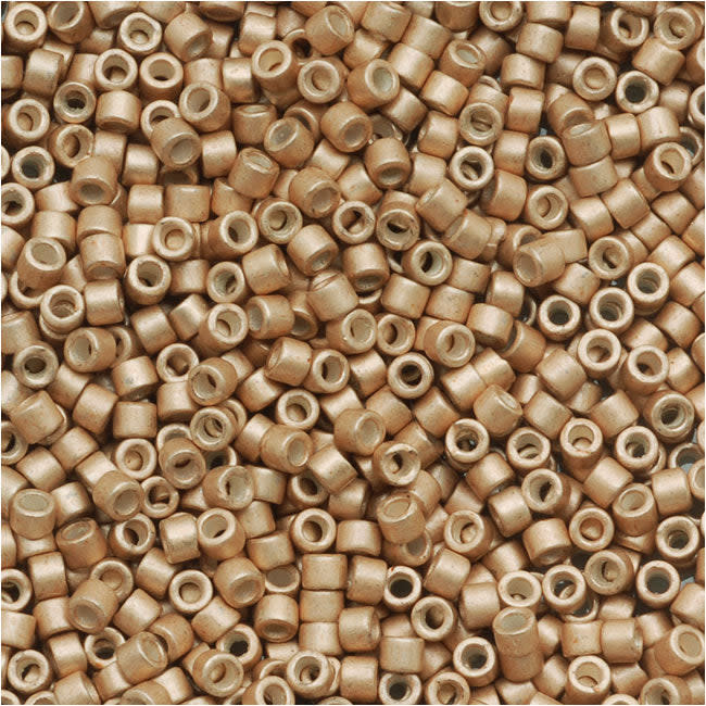 Miyuki Delica Seed Beads, 11/0 Size, Galvanized Silver Frost Champagne DB1152 (2.5" Tube)