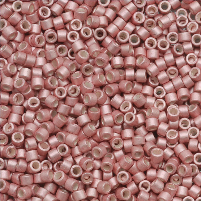 Miyuki Delica Seed Beads, 11/0 Size, Galvanized Silver Frost Blush Pink DB1156 (2.5" Tube)