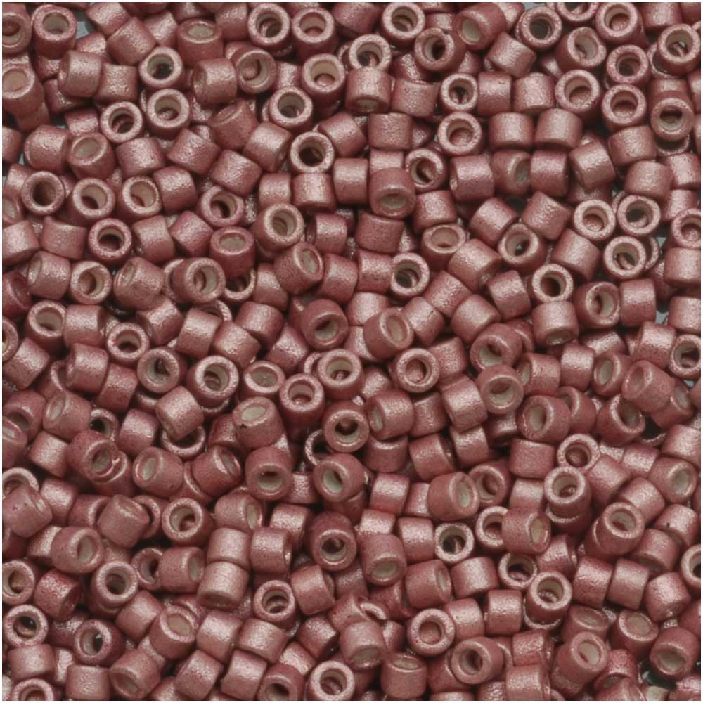 Miyuki Delica Seed Beads, 11/0 Size, Galvanized Berry Semi Matte Pink DB1157 (7.2 Grams)