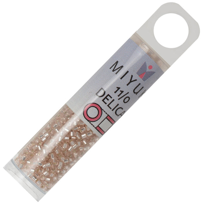 Miyuki Delica Seed Beads, 11/0 Size, #1203 Silver Lined Pink Mist (7.2 Gram Tube)