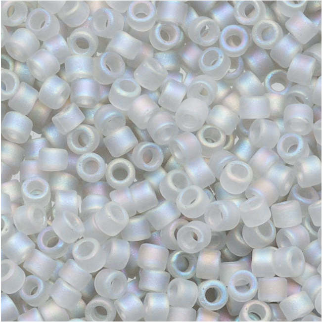 Miyuki Delica Seed Beads, 11/0 Size, Matte Transparent Grey Mist AB DB1286 (7.2 Grams)