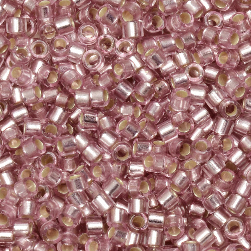 Miyuki Delica Seed Beads, 11/0 Size, #1434 Silver Lined Pale Rose (7.2 Gram Tube)