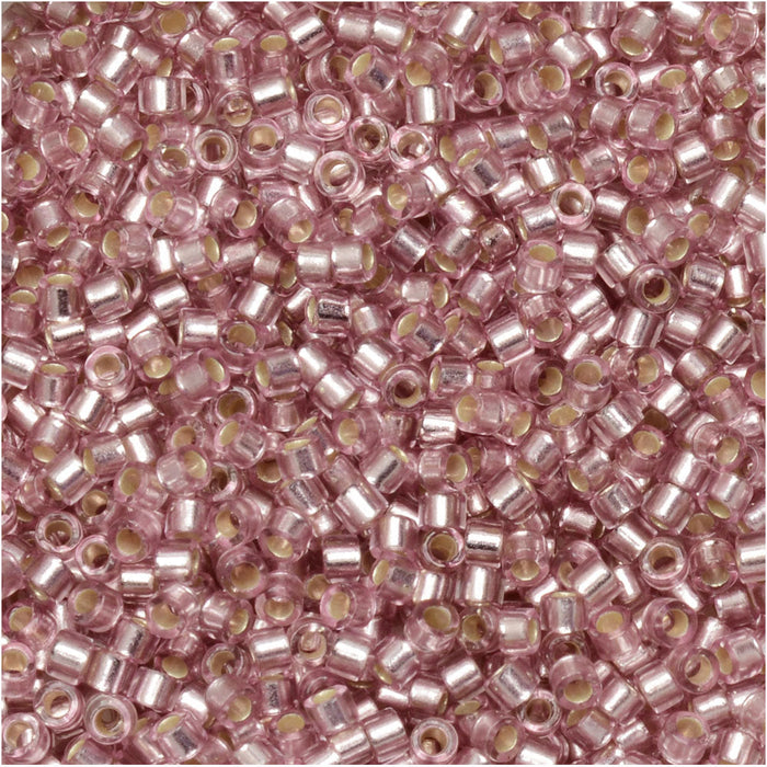 Miyuki Delica Seed Beads, 11/0 Size, #1434 Silver Lined Pale Rose (7.2 Gram Tube)