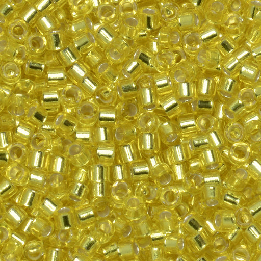 Miyuki Delica Seed Beads, 11/0 Size, #145 Silver Lined Yellow (2.5" Tube)