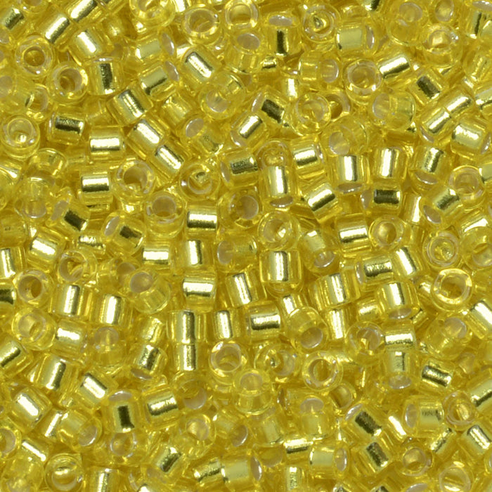 Miyuki Delica Seed Beads, 11/0 Size, #145 Silver Lined Yellow (2.5" Tube)