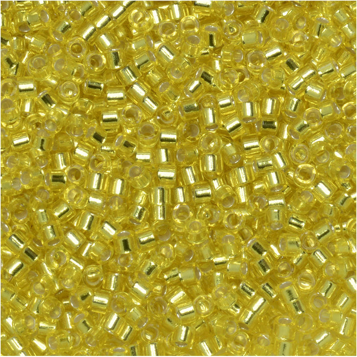 Miyuki Delica Seed Beads, 11/0 Size, #145 Silver Lined Yellow (2.5" Tube)