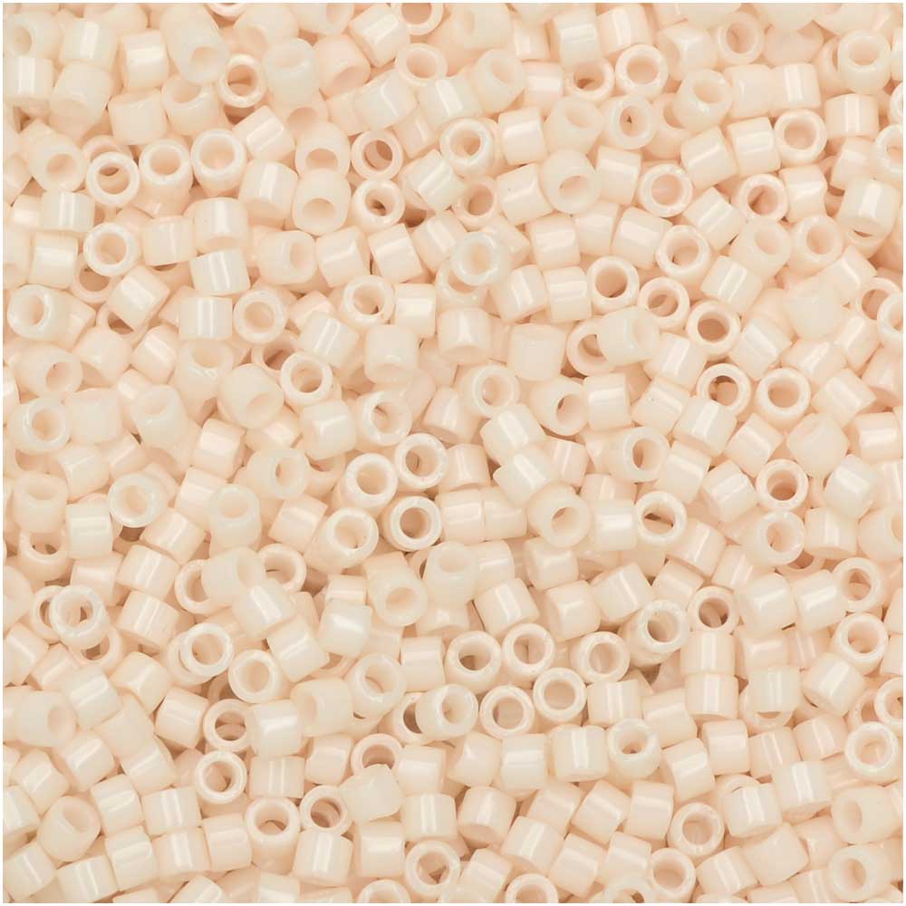Miyuki Delica Seed Beads, 11/0 Size, #1490 Opaque Bisque White (2.5" Tube)