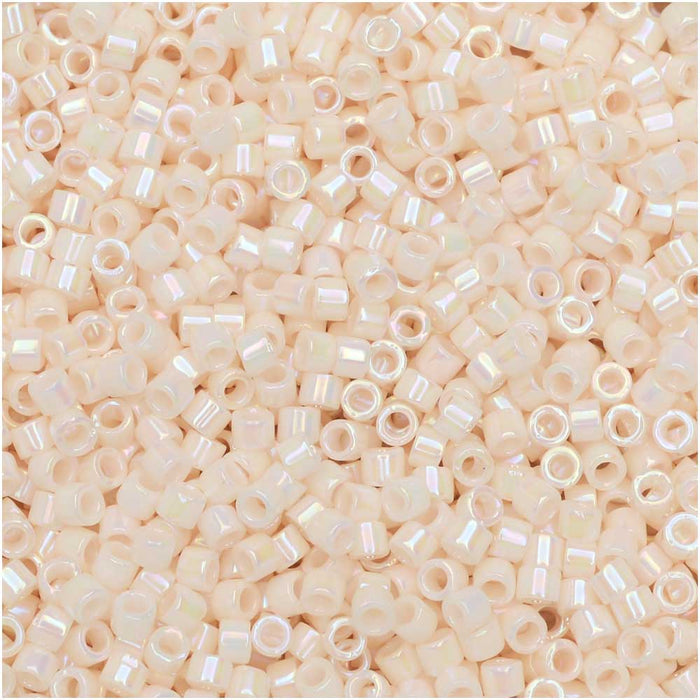 Miyuki Delica Seed Beads, 11/0 Size, #1500 Opaque Bisque White AB (7.2 Gram Tube)
