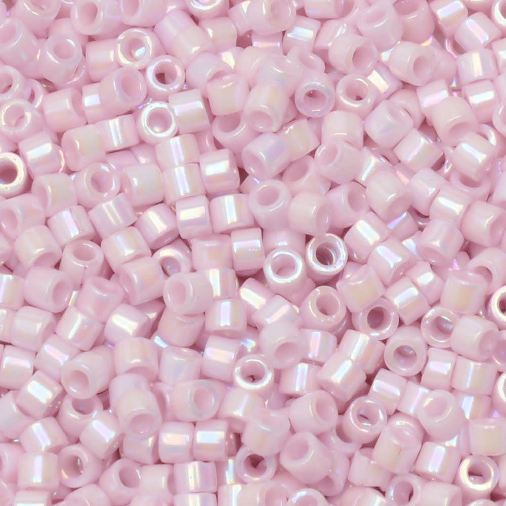 Miyuki Delica Seed Beads, 11/0 Size, #1504 Opaque Pale Rose AB (7.2 Gram Tube)