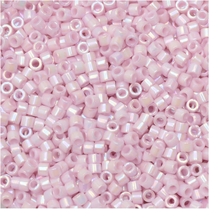 Miyuki Delica Seed Beads, 11/0 Size, #1504 Opaque Pale Rose AB (7.2 Gram Tube)