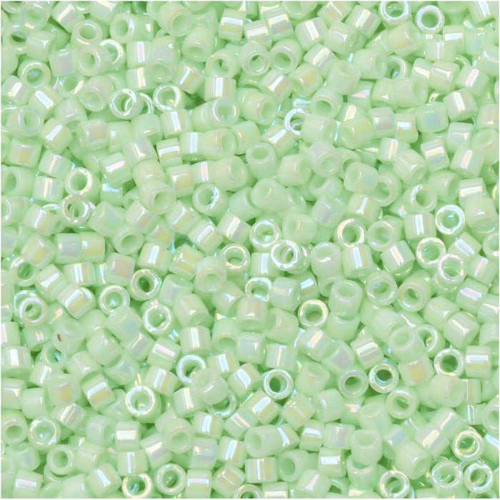 Miyuki Delica Seed Beads, 11/0 Size, #1506 Opaque Light Mint AB (2.5" Tube)